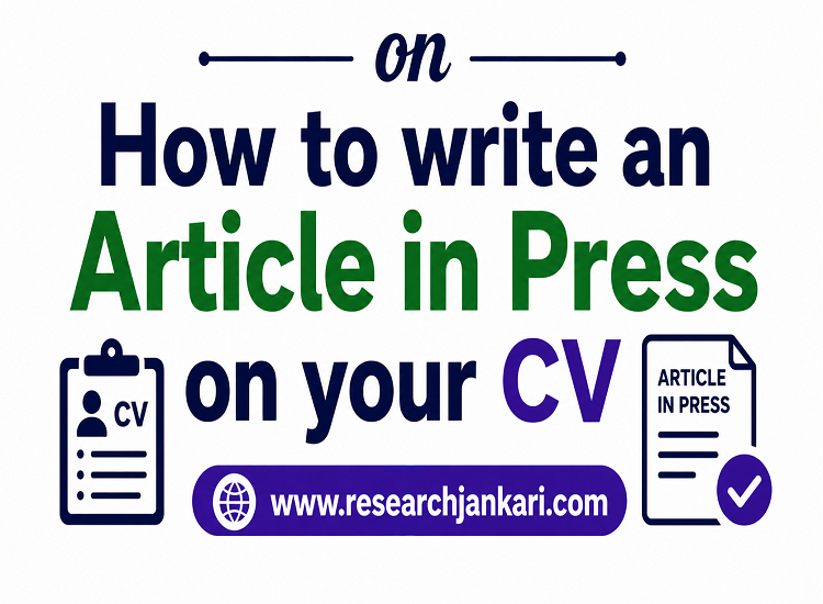How to List an "Article in Press" on Your CV: Style Guide